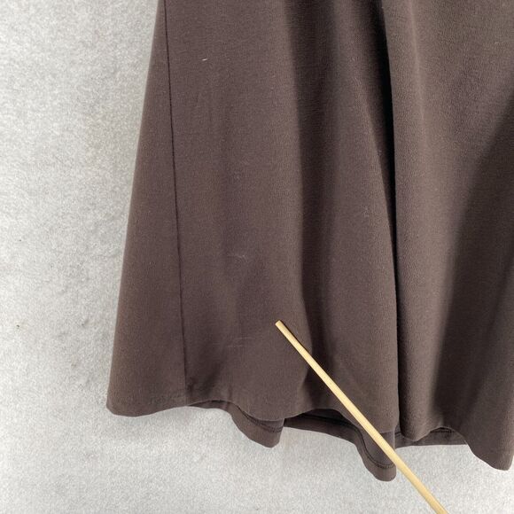 EILEEN FISHER Tank Top L Washable Stretch Crepe Cami Cross Back Shell Brown USA - Picture 10 of 11